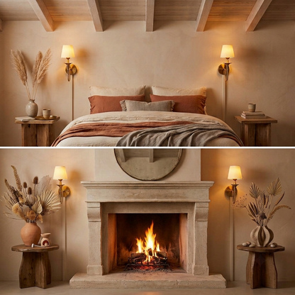Soluné Plug‑In Wall Sconce – Warm Ambient Lighting (Pleated & Floral Shades)