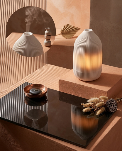 Ribbed Ultrasonic Aroma Diffuser – Warm Glow Edition