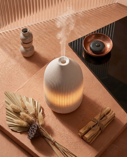 Ribbed Ultrasonic Aroma Diffuser – Warm Glow Edition