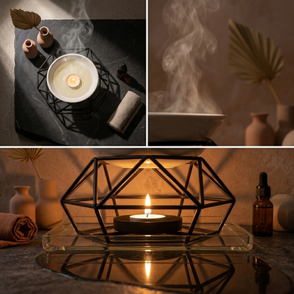 Wrought Iron Aromatherapy Oil Burner – Ceramic Bowl Edition