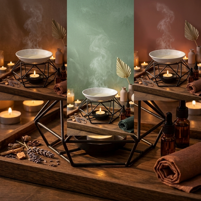 Wrought Iron Aromatherapy Oil Burner – Ceramic Bowl Edition