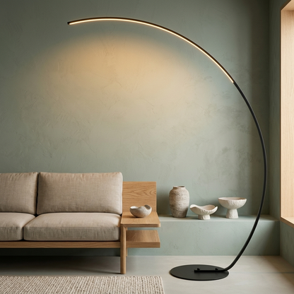 ArcGlow Half‑Halo Floor Lamp – Designer Edition