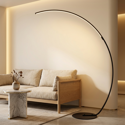 ArcGlow Half‑Halo Floor Lamp – Designer Edition