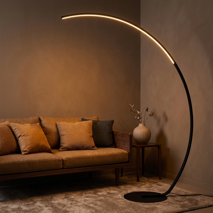 ArcGlow Half‑Halo Floor Lamp – Designer Edition