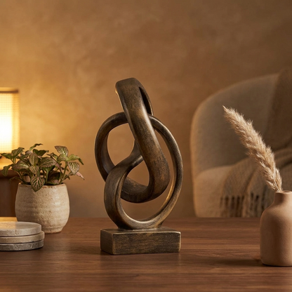 Abstract Bronze Knot Sculpture