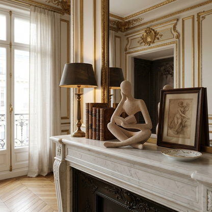 Sandstone Reading Woman Sculpture — A Quiet Moment of Modern Elegance