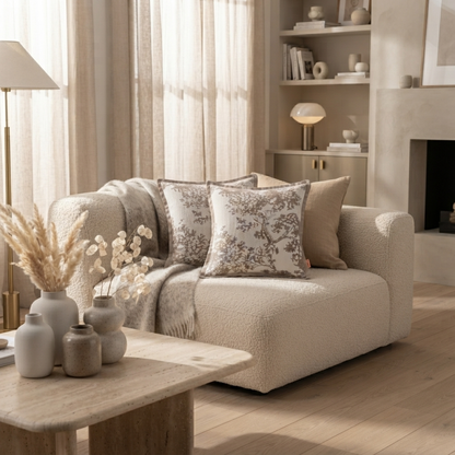 Botanical Embroidered Cushion Cover – Soluné Natural Edition
