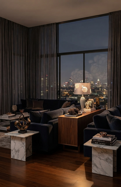 The Malham Bloom Lamp — Satin Silver Elegance with Sculpted Ceramic Silhouette