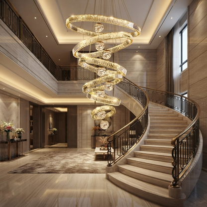 Aurora Spiral Crystal Chandelier