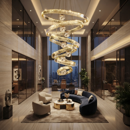 Aurora Spiral Crystal Chandelier