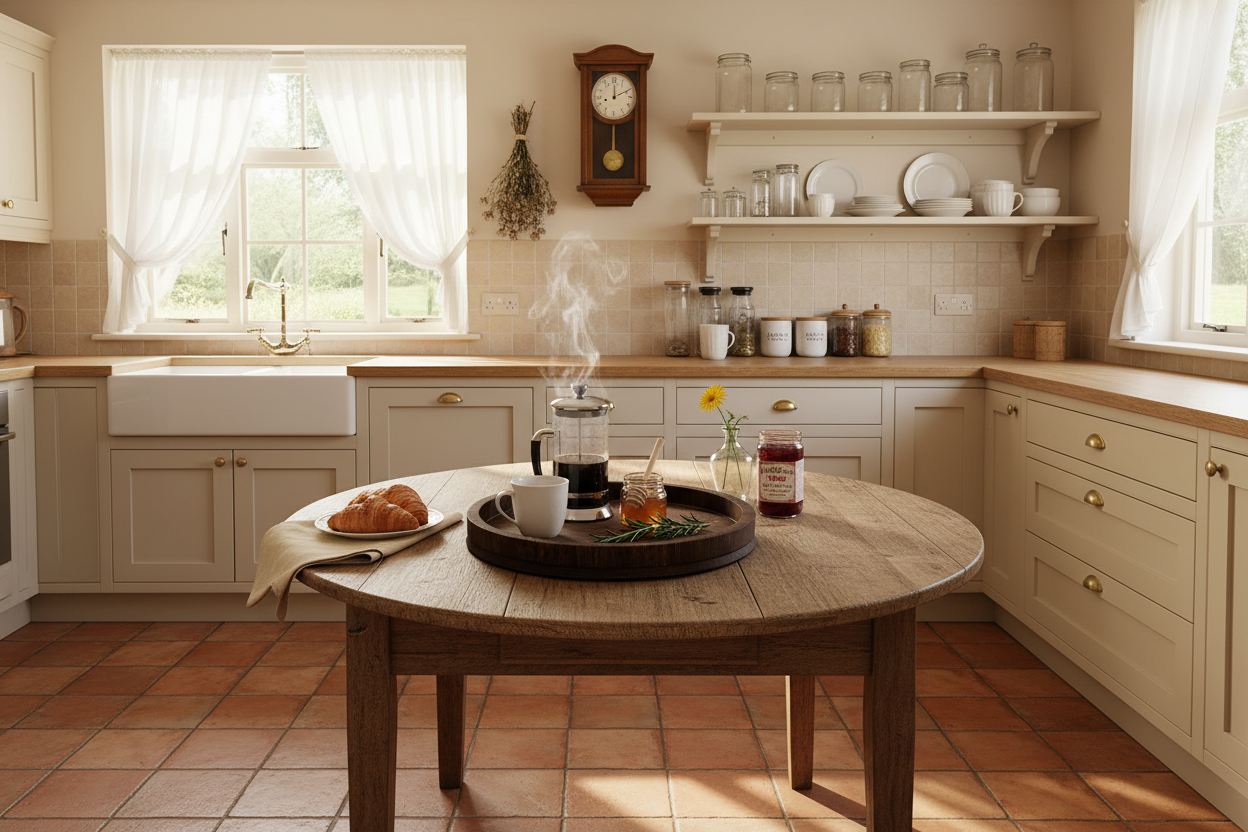Round Dark Wood Tray