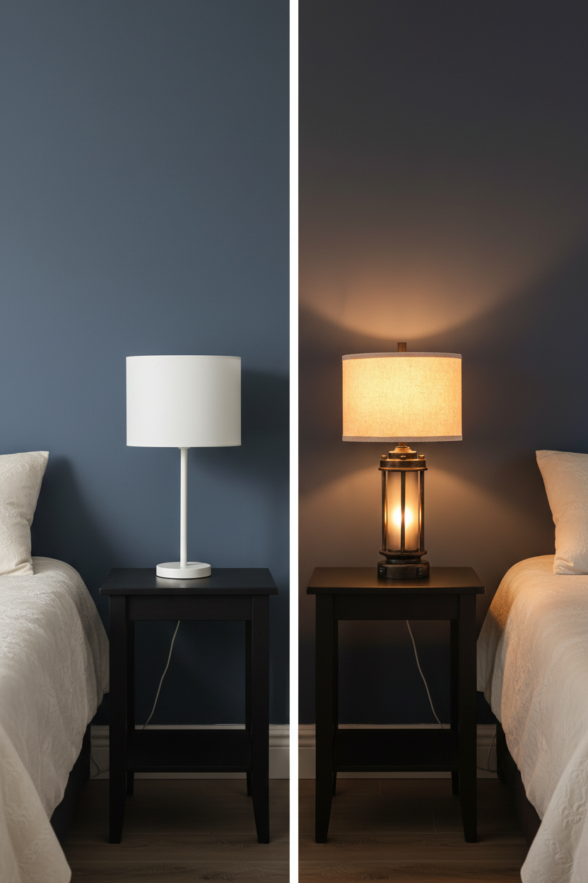 Farmhouse Lantern Table Lamps | Set of 2 | Bronze Rustic Bedside Lamps with USB Charging