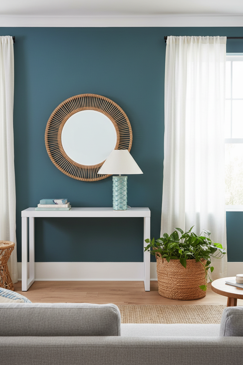Aqua Scallop Shell Ceramic Table Lamp | Mermaid Design | Bedside & Living Room Lamp