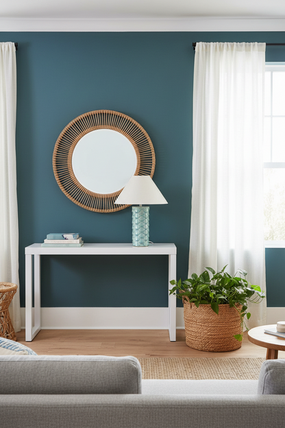 Aqua Scallop Shell Ceramic Table Lamp | Mermaid Design | Bedside & Living Room Lamp