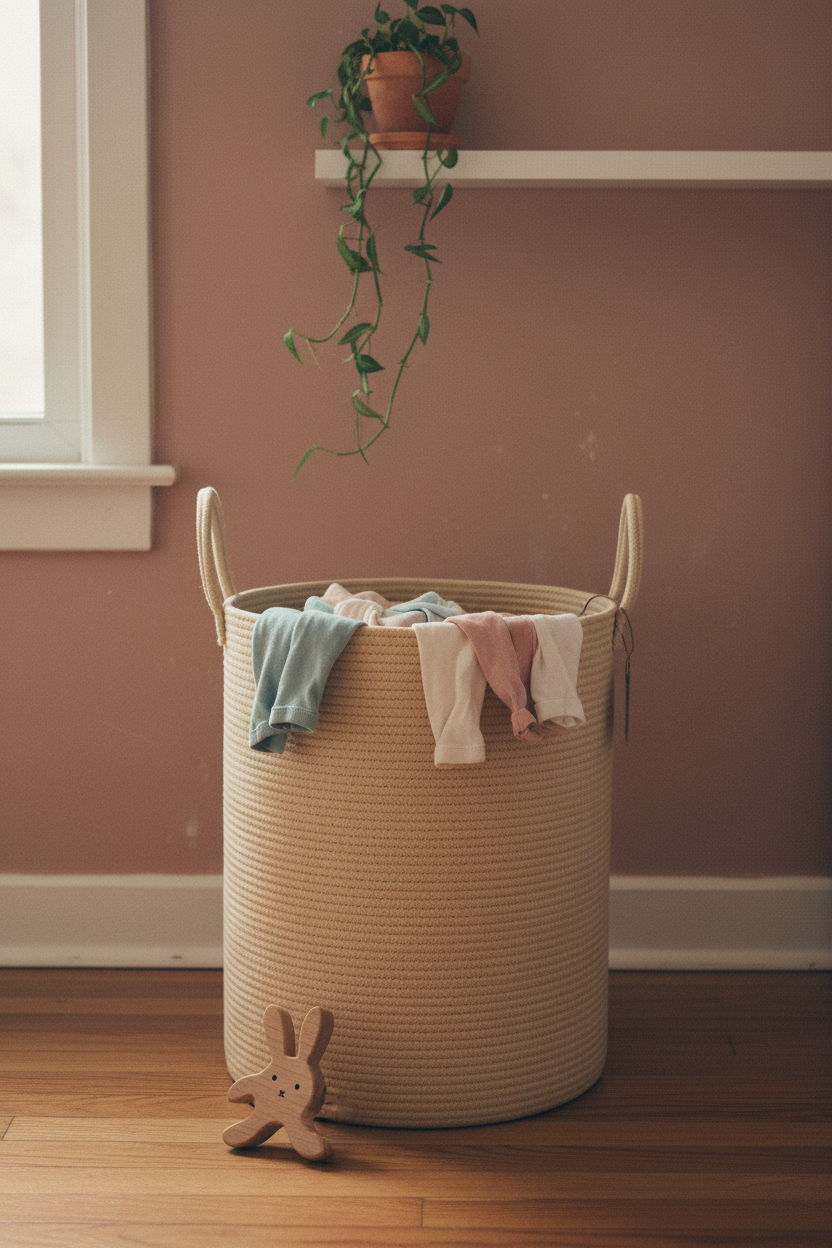Extra Large Cotton Rope Storage Basket | Honey | 75L Woven Laundry & Blanket Organiser