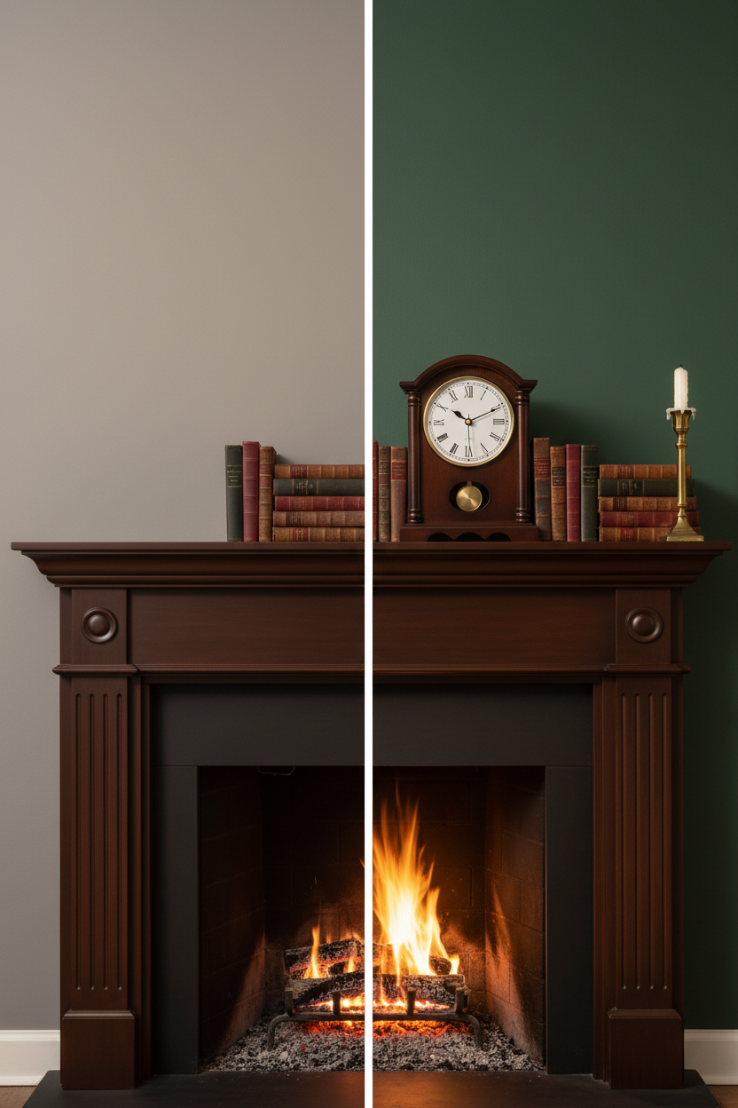 Classic Wooden Mantel Clock with Gold Pendulum | Roman Numeral Dial | Vintage Desk & Fireplace Clock