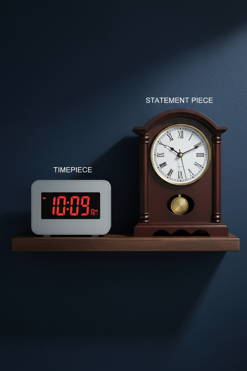 Classic Wooden Mantel Clock with Gold Pendulum | Roman Numeral Dial | Vintage Desk & Fireplace Clock