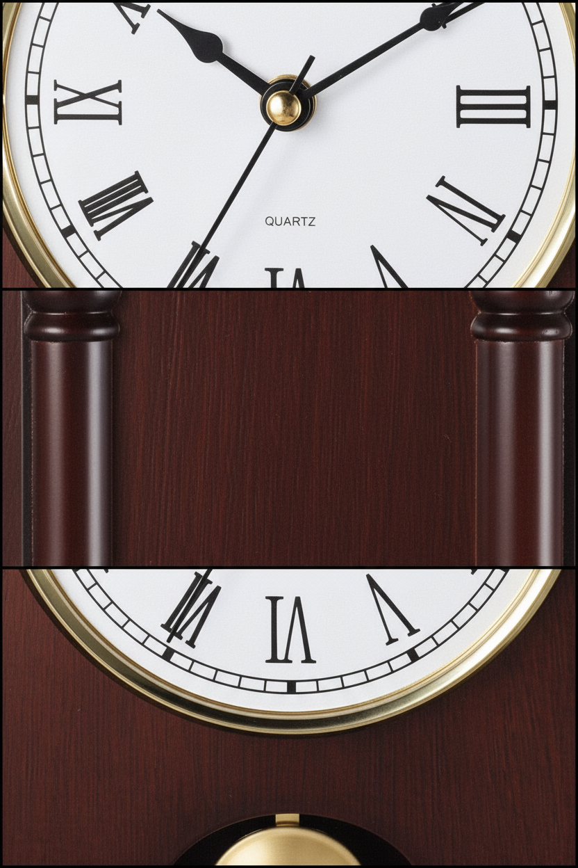 Classic Wooden Mantel Clock with Gold Pendulum | Roman Numeral Dial | Vintage Desk & Fireplace Clock