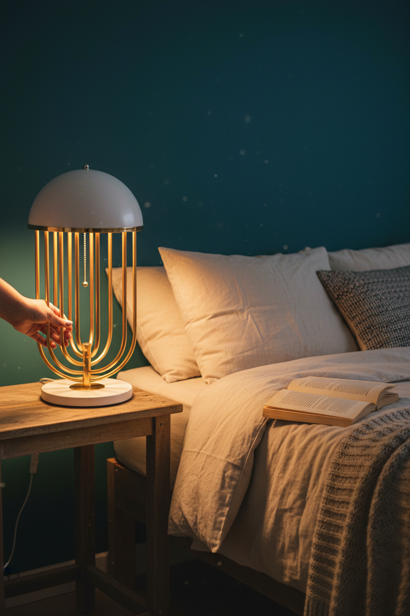 Nordic Cage Table Lamp | Dome Shade | Warm & Cool LED | Bedside & Living Room Light