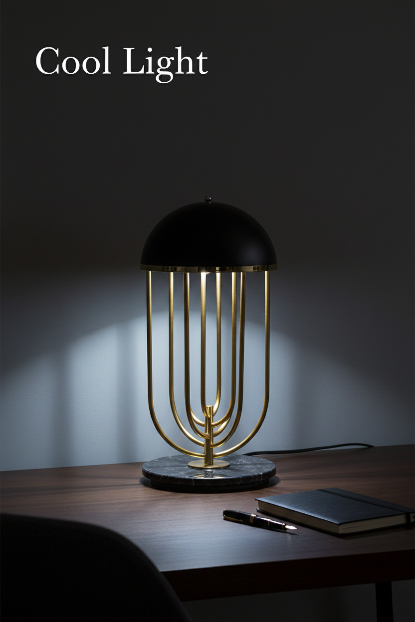 Nordic Cage Table Lamp | Dome Shade | Warm & Cool LED | Bedside & Living Room Light