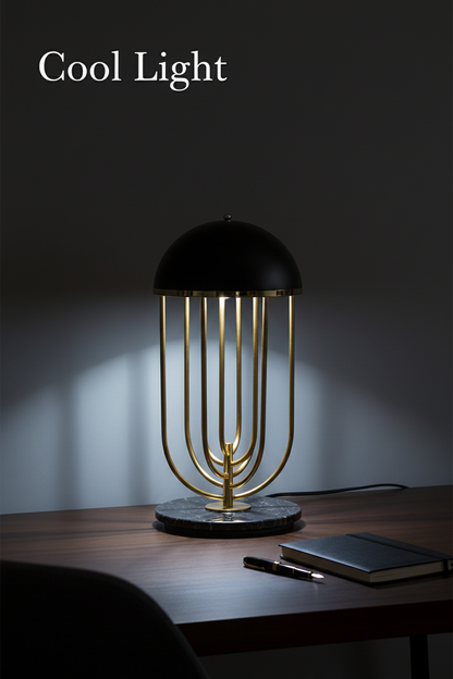 Nordic Cage Table Lamp | Dome Shade | Warm & Cool LED | Bedside & Living Room Light