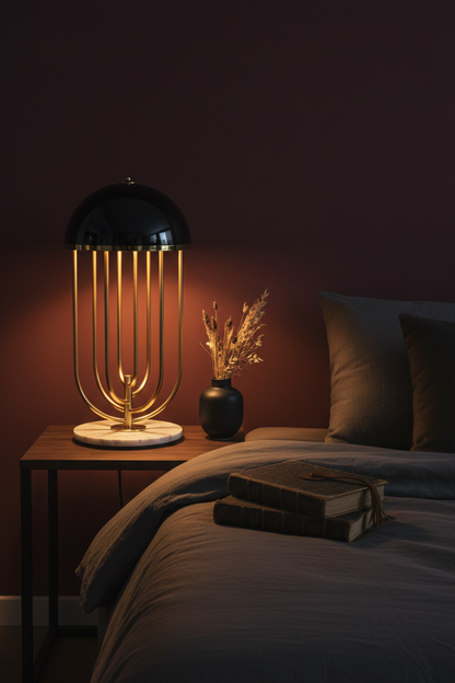 Nordic Cage Table Lamp | Dome Shade | Warm & Cool LED | Bedside & Living Room Light