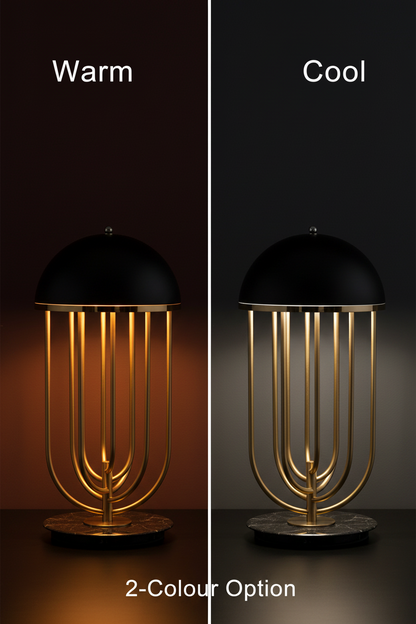Nordic Cage Table Lamp | Dome Shade | Warm & Cool LED | Bedside & Living Room Light