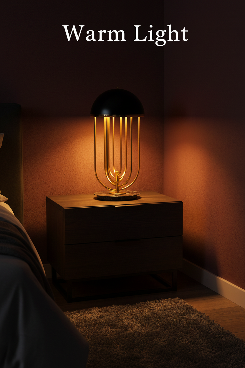Nordic Cage Table Lamp | Dome Shade | Warm & Cool LED | Bedside & Living Room Light