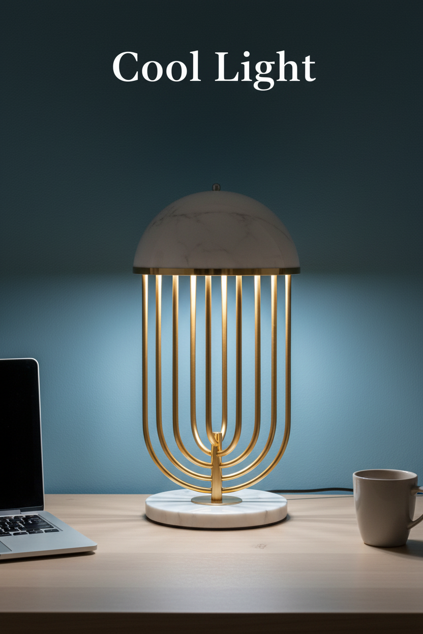 Nordic Cage Table Lamp | Dome Shade | Warm & Cool LED | Bedside & Living Room Light