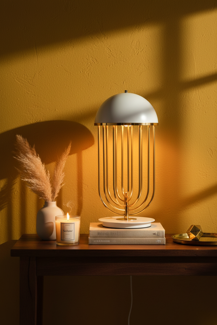 Nordic Cage Table Lamp | Dome Shade | Warm & Cool LED | Bedside & Living Room Light