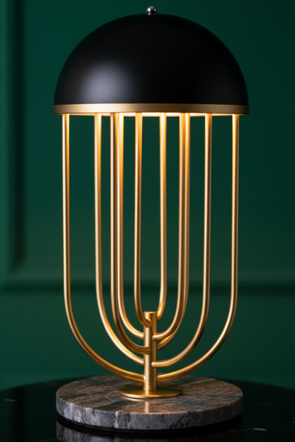 Nordic Cage Table Lamp | Dome Shade | Warm & Cool LED | Bedside & Living Room Light