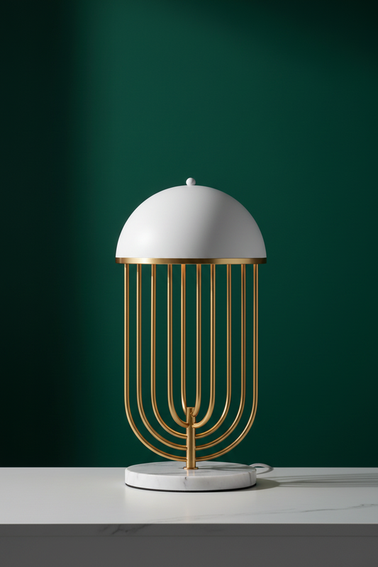 Nordic Cage Table Lamp | Dome Shade | Warm & Cool LED | Bedside & Living Room Light