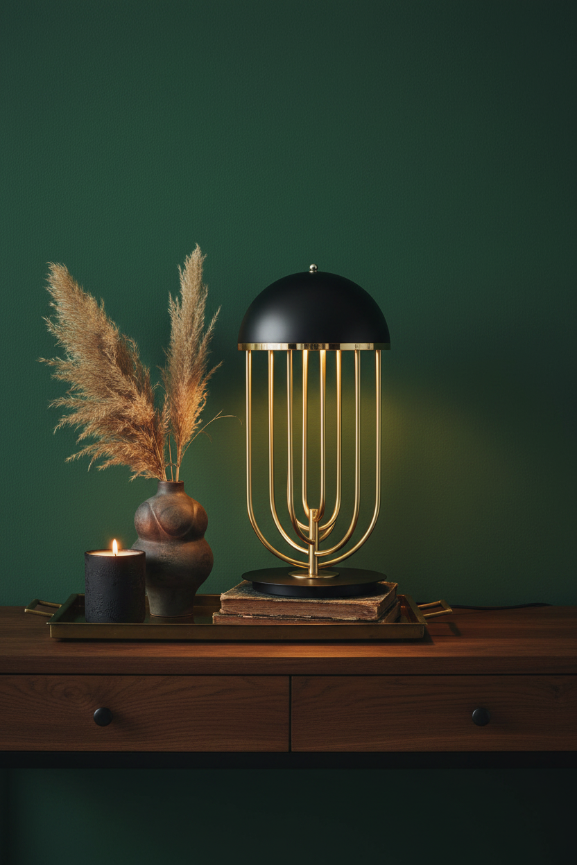 Nordic Cage Table Lamp | Dome Shade | Warm & Cool LED | Bedside & Living Room Light