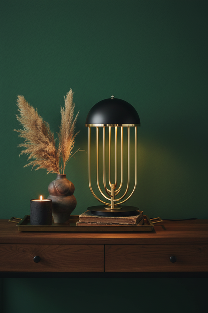 Nordic Cage Table Lamp | Dome Shade | Warm & Cool LED | Bedside & Living Room Light