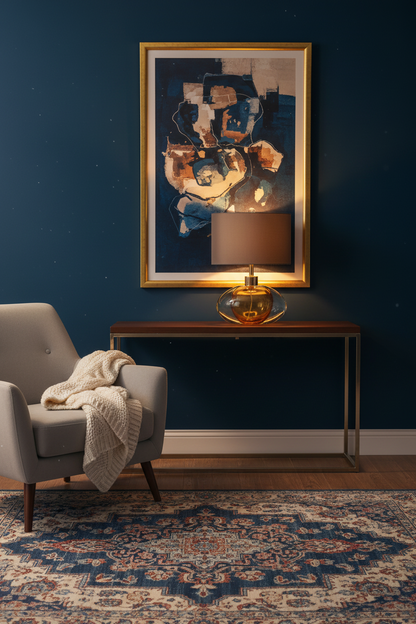 Art Glass Table Lamp | Amber & Taupe | LED Ambient Light