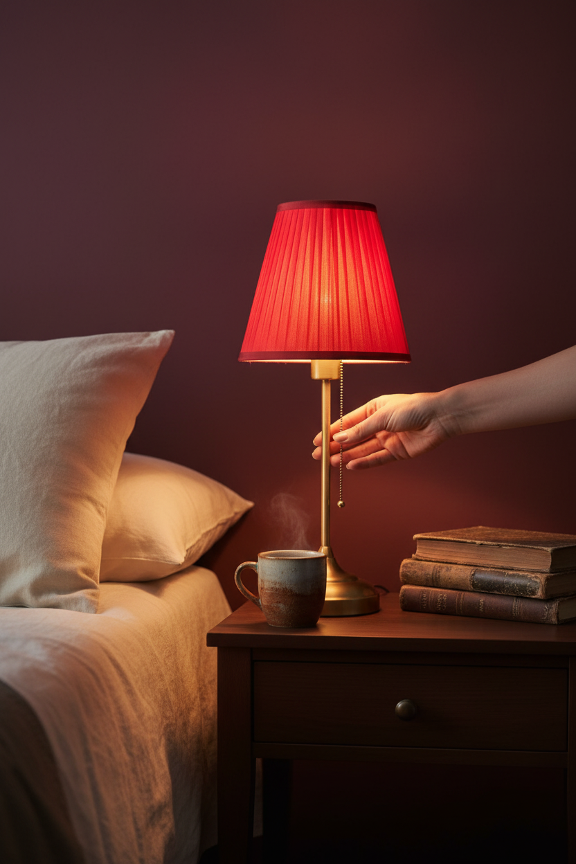 Fabric Table Lamp | Antique Brass | Pull-Switch Bedside Light