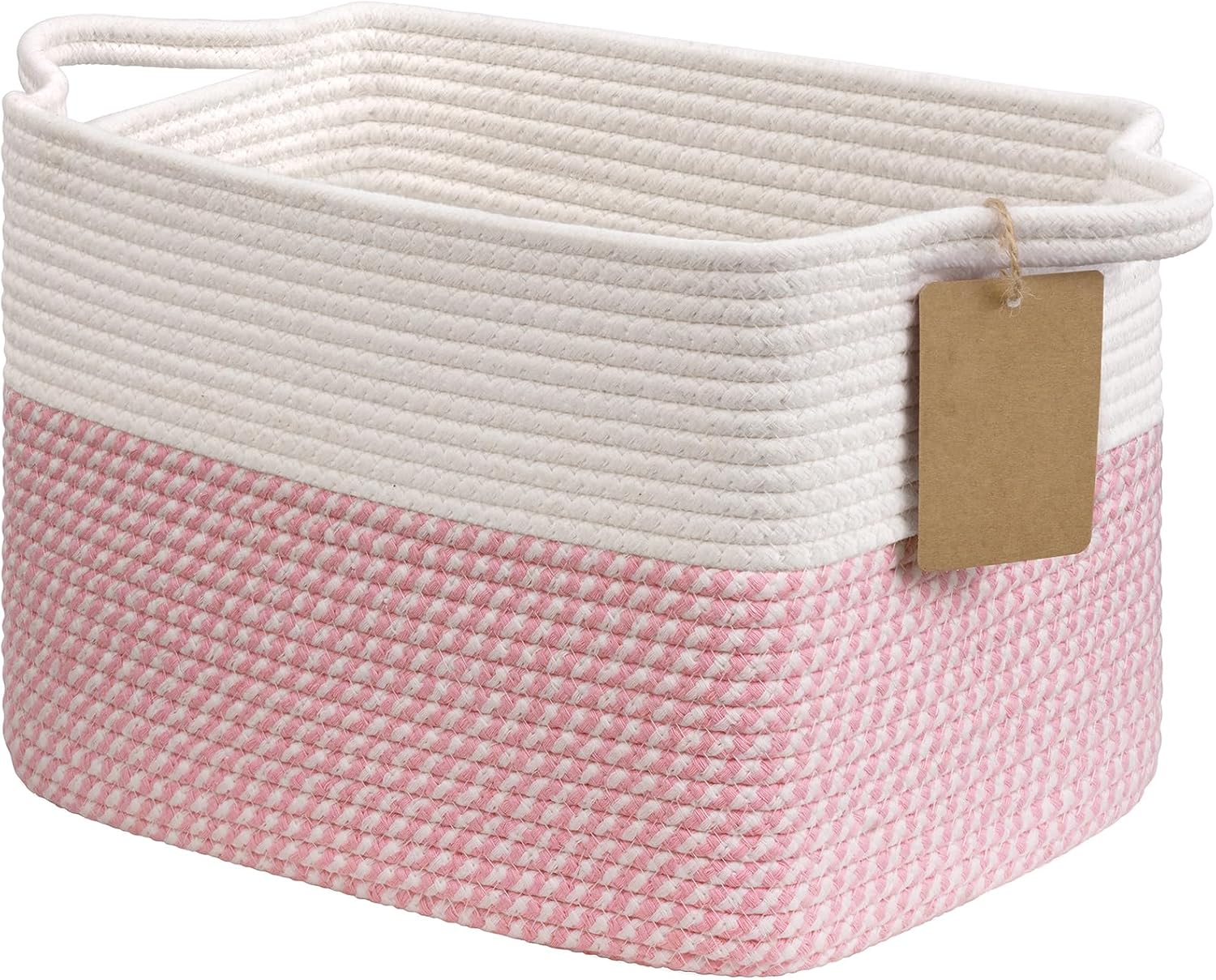 Woven Storage Basket Cotton Rope Shelf Basket Brown | 33X25X22.5Cm Storage Basket for Shelves, Closets and Living Spaces. Decorative Basket for Toys, Books and Small Items