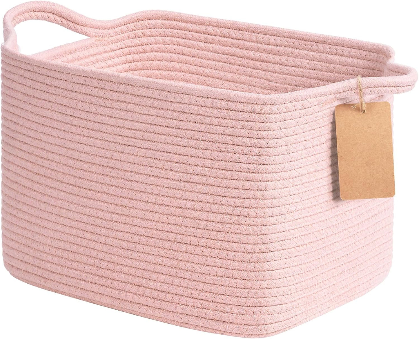 Woven Storage Basket Cotton Rope Shelf Basket Brown | 33X25X22.5Cm Storage Basket for Shelves, Closets and Living Spaces. Decorative Basket for Toys, Books and Small Items