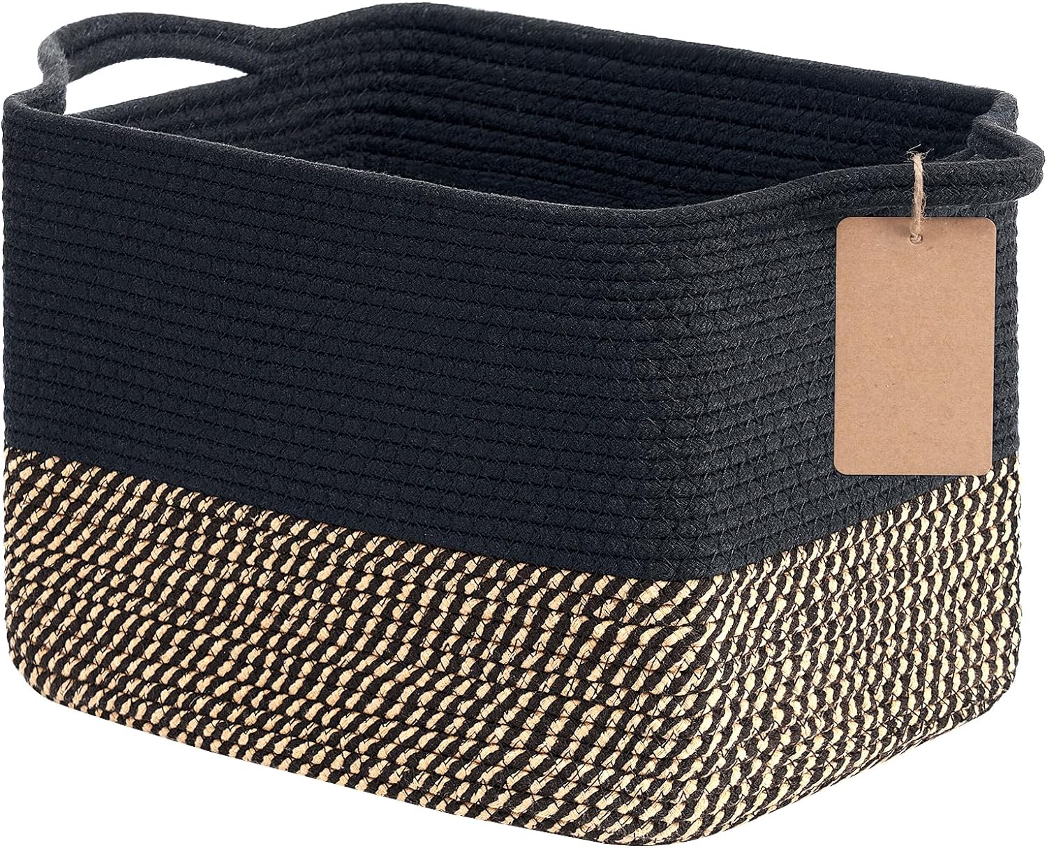Woven Storage Basket Cotton Rope Shelf Basket Brown | 33X25X22.5Cm Storage Basket for Shelves, Closets and Living Spaces. Decorative Basket for Toys, Books and Small Items