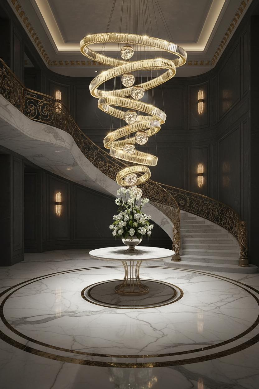 Aurora Chandelier – Staircase Foyer