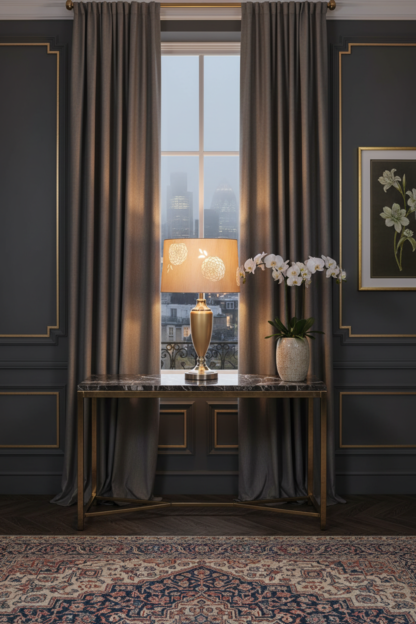 Champagne Bloom Lamp – Grand Hallway with London View