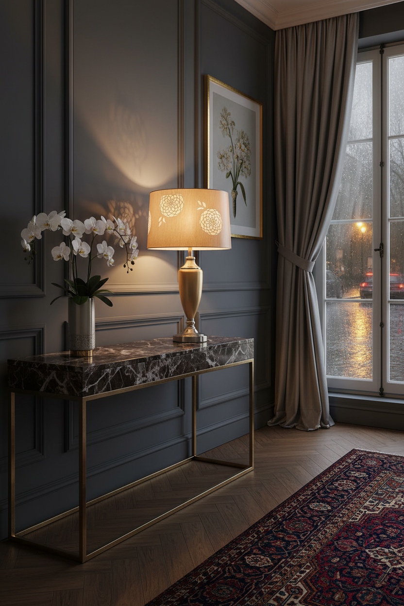 Champagne Bloom Lamp – Rainy Evening