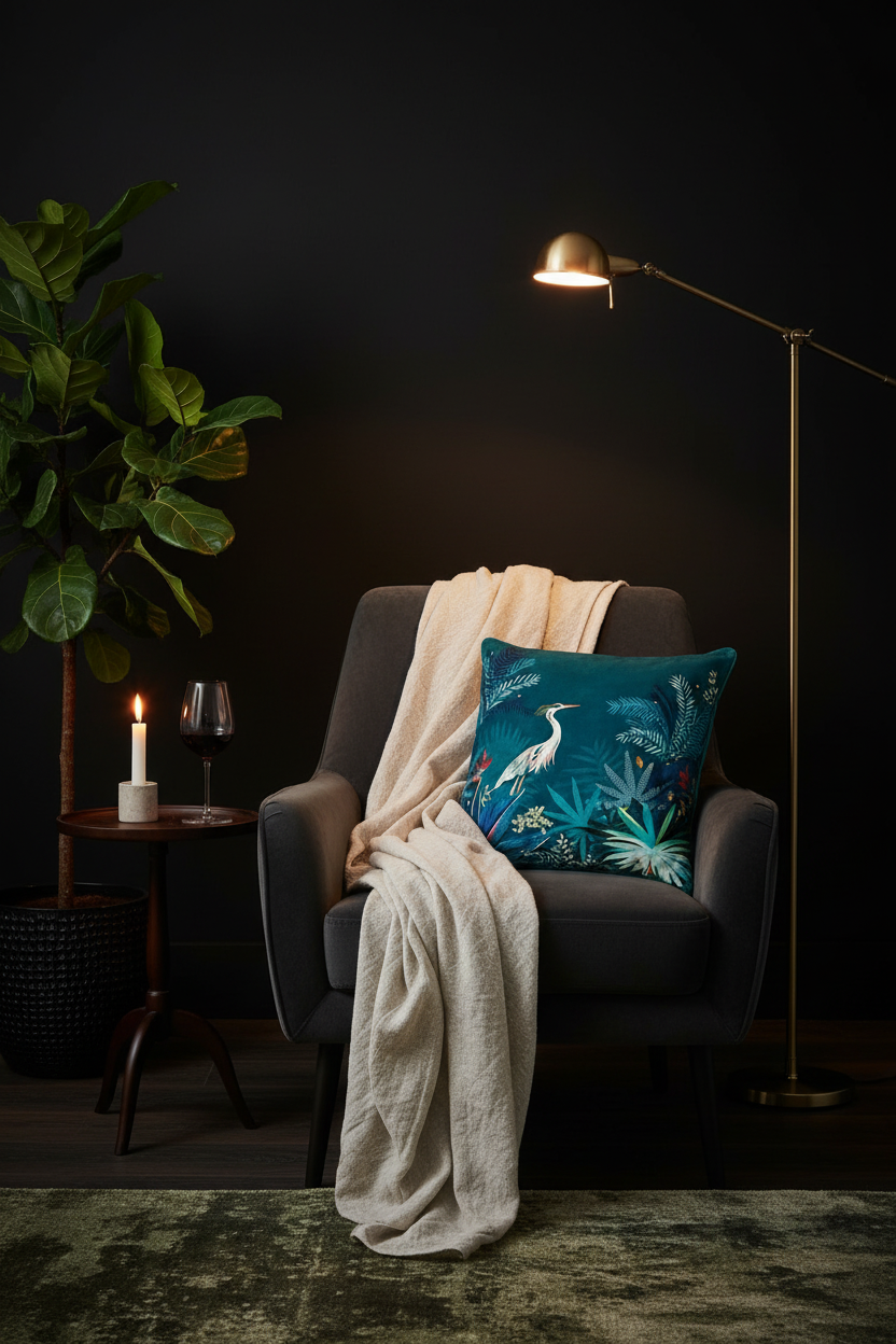 Heron Cushion – Reading Corner