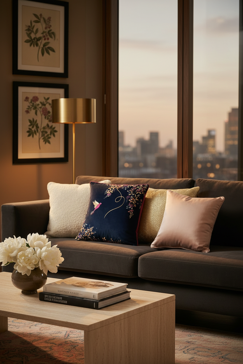 Hummingbird Cushion – Living Room