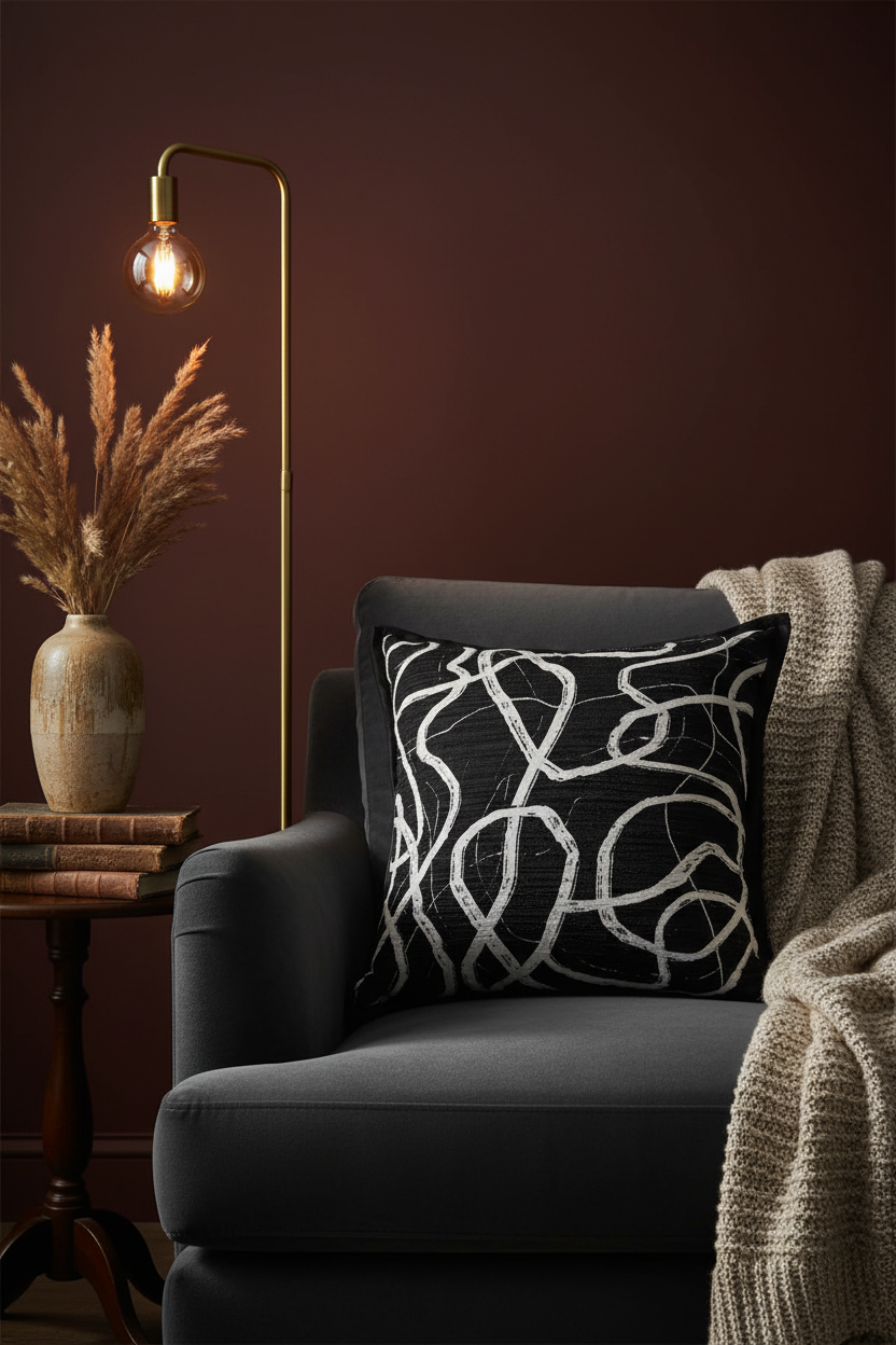 Embroidery Cushion Covers | Lace Detail & Black Piping