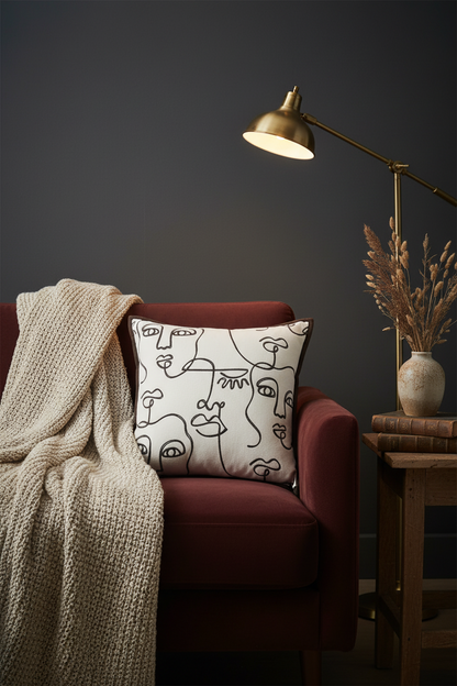 Embroidery Cushion Covers | Lace Detail & Black Piping