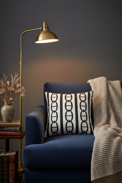 Embroidery Cushion Covers | Lace Detail & Black Piping