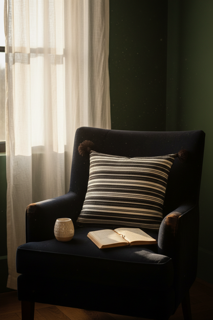 Embroidery Cushion Covers | Lace Detail & Black Piping
