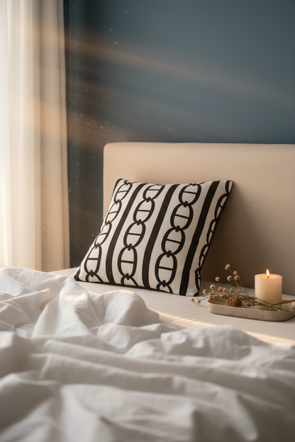 Embroidery Cushion Covers | Lace Detail & Black Piping
