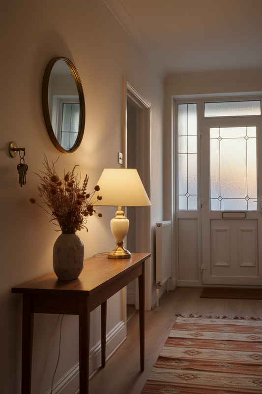 Malham Pair of Traditional Table Lamps | Cream Ceramic & Antique Brass | Set of 2 with Shades